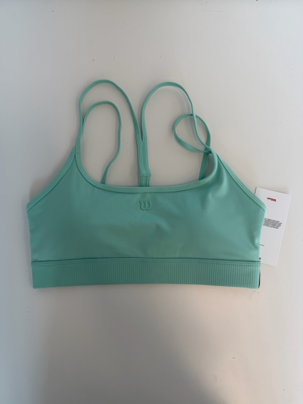 Wilson Mint Strappy Rib-Band Sports Bra